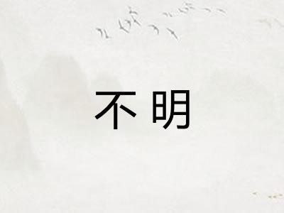 不明 不明