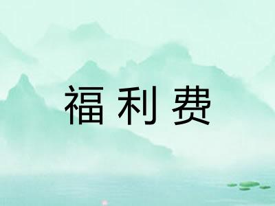 福利费 福利费