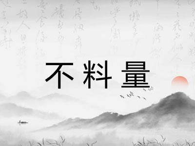 不料量 不料量