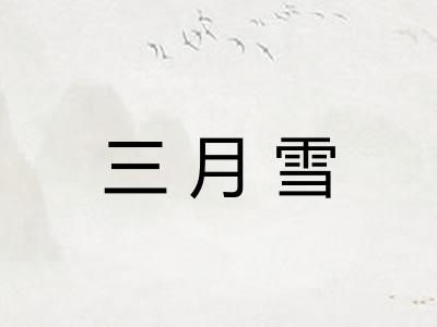 三月雪 三月雪