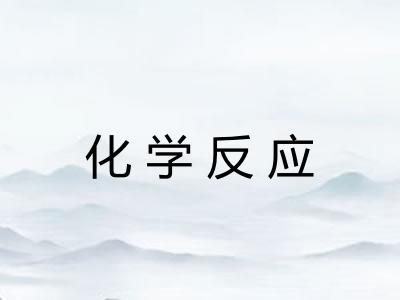 化学反应 化学反应