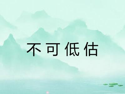 不可低估 不可低估