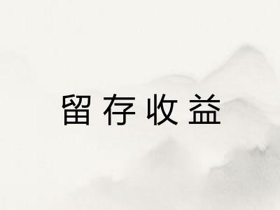 留存收益 留存收益