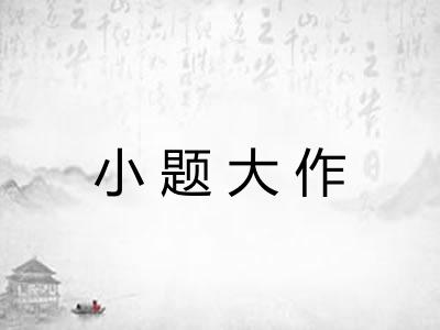 小题大作 小题大作