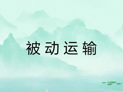 被动运输 被动运输