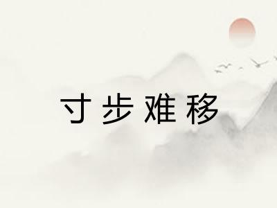 寸步难移 寸步难移