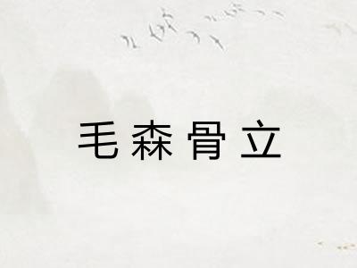 毛森骨立 毛森骨立