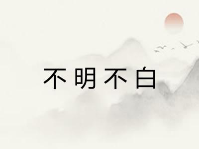 不明不白 不明不白