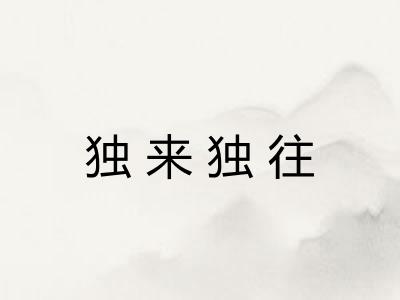 独来独往 独来独往