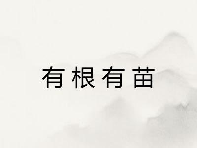 有根有苗 有根有苗