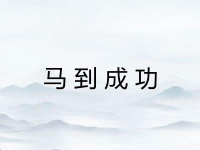 马到成功 马到成功