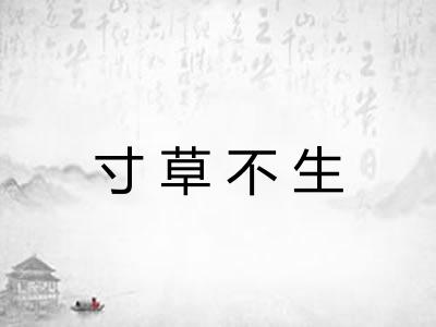 寸草不生 寸草不生