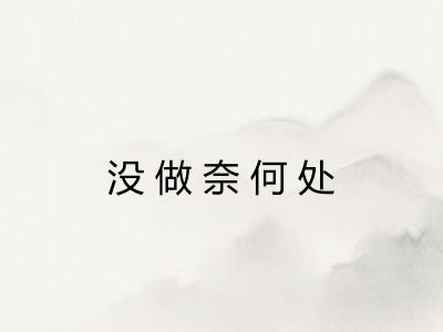 没做奈何处 没做奈何处