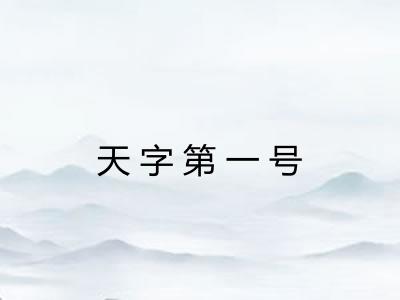 天字第一号 天字第一号