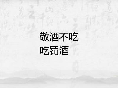 敬酒不吃吃罚酒 敬酒不吃吃罚酒